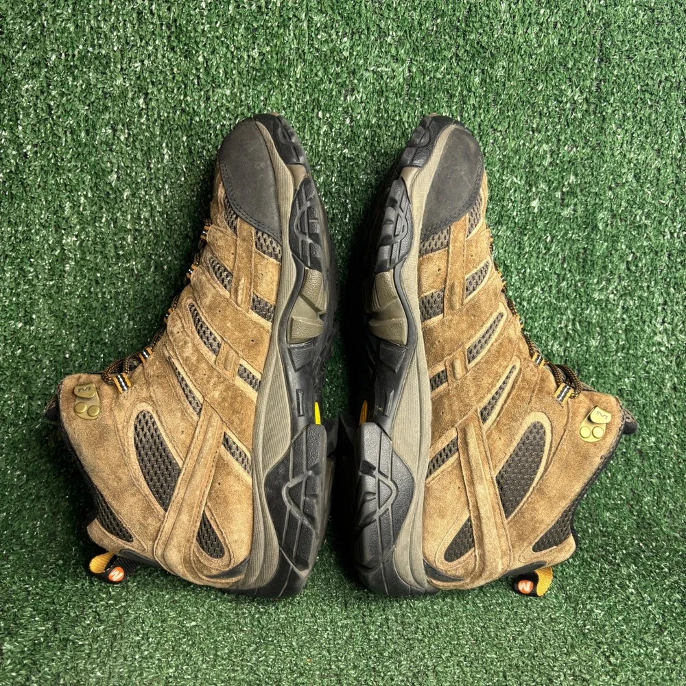 Merrell Moab 2 Mid Waterproof Suede Mesh Vibram Hiking Boot Earth Mens 10 Wide